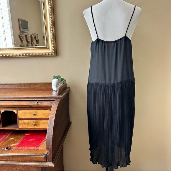 Vintage Black Sheer Micro Pleated Slip Dress Lady Carol of New York Union Made L - Picture 4 of 9